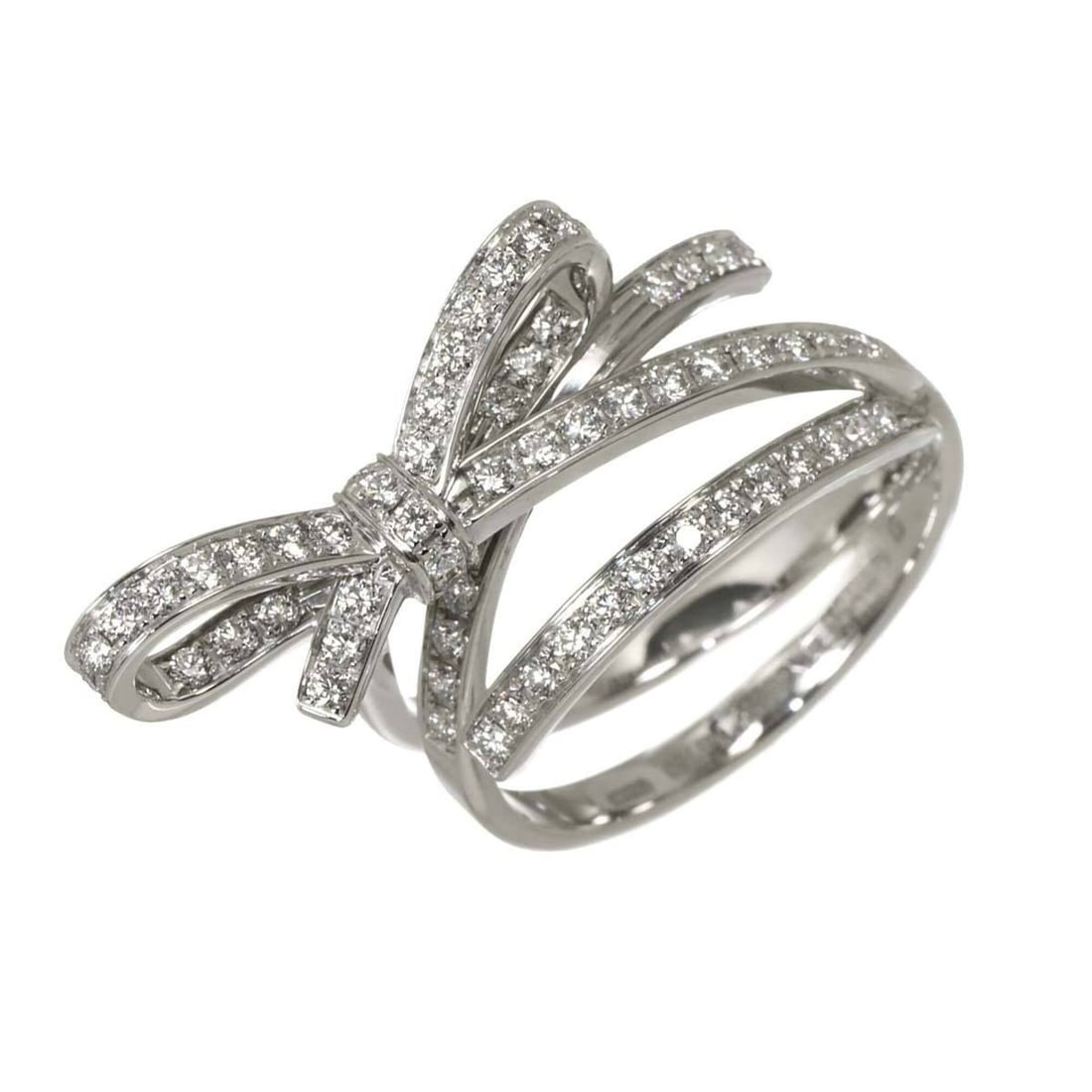 Chanel Ruban de Diamond Ring, Size #57, Medium, 18K White Gold (750) (1 of 10)