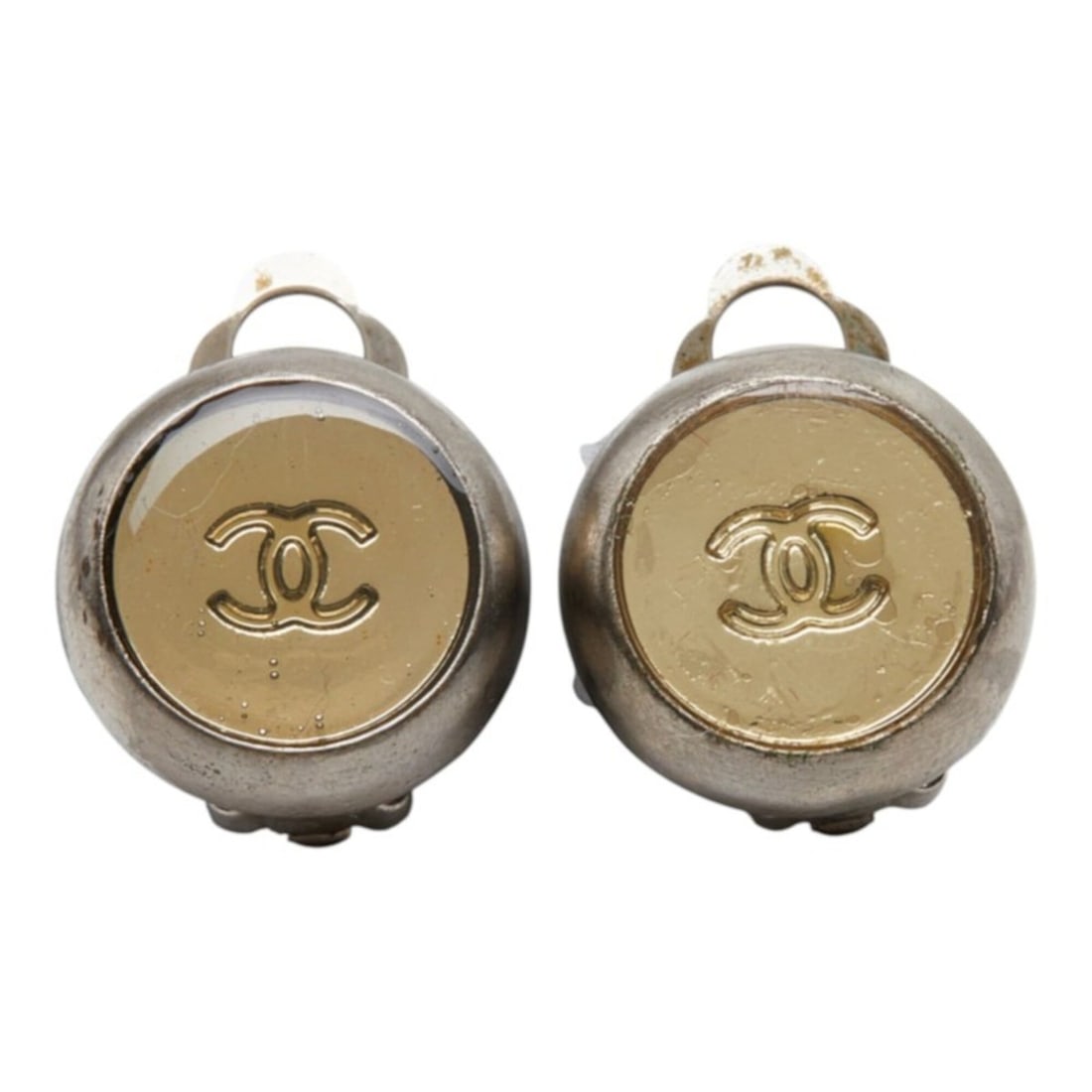 Chanel Coco Mark Vintage Earrings 99A Silver Gold Metal Women's CHANEL: --- Catalog ---Category: SizeStone Size (HxW): 14.00mm x 13.90mm / 0.55'' x 0.55''Category: DesignColor: Gold, SilverGender: WomenMaterial: MetalCategory: GeneralBrand: Chanel--- Item List ---Section: