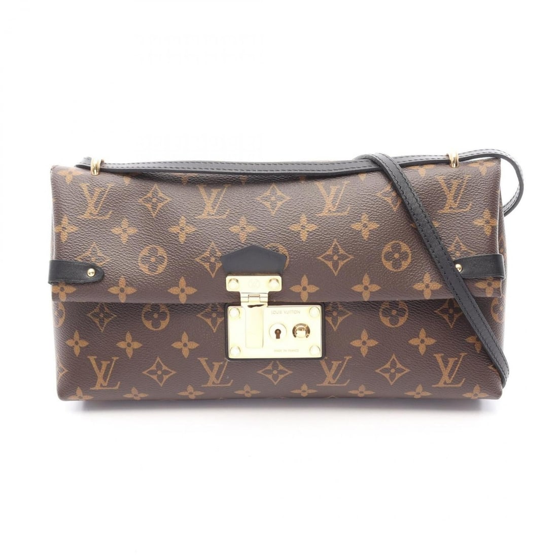 Louis Vuitton Sac Triangle PM Shoulder Bag/Handbag, Coated Canvas and Leather, Women's, Brown/Black,: --- Catalog ---Category: SizeSize (HxWxD): 16cm x 31cm x 9cm / 6.29'' x 12.2'' x 3.54''Category: DesignType: Handbag, Shoulder bagColor: Black, BrownGender: WomenMaterial: Coated canvas , Leather Cate