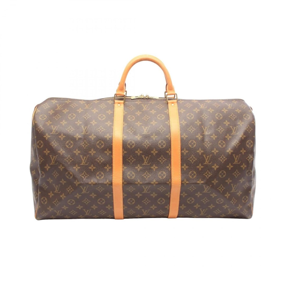 Louis Vuitton Keepall 60 Boston Bag Handbag, Coated Canvas and Leather, Monogram Pattern, Men's: --- Catalog ---Category: SizeSize (HxWxD): 33cm x 60cm x 26cm / 12.99'' x 23.62'' x 10.23''Category: DesignType: Boston bag, HandbagColor: BrownGender: Men,WomenMaterial: Coated canvas , Leather Categ
