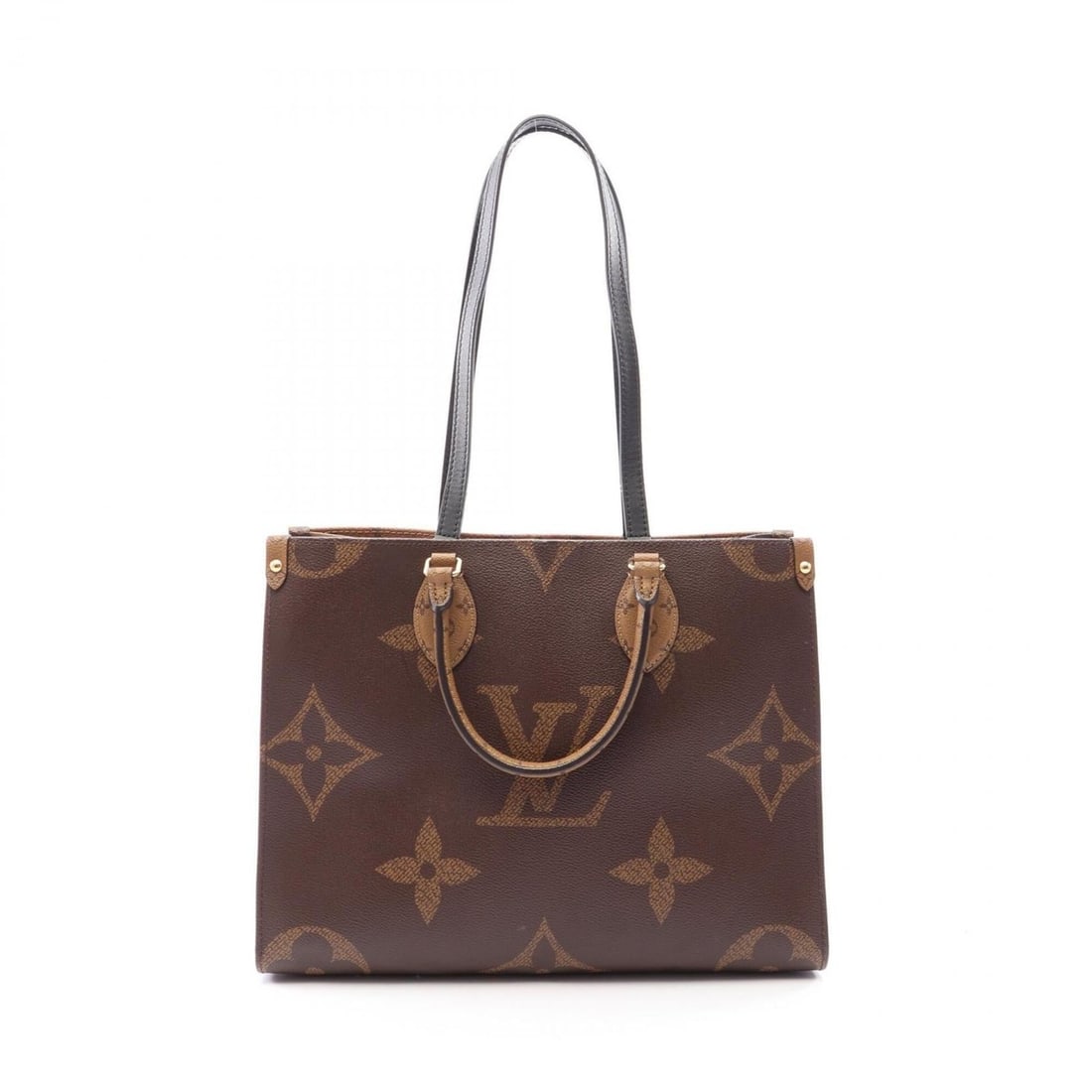 Louis Vuitton OnTheGo MM Tote Bag/Handbag, Coated Canvas and Leather, Monogram Giant Reverse: --- Catalog ---Category: SizeSize (HxWxD): 27cm x 34.5cm x 14cm / 10.62'' x 13.58'' x 5.51''Category: DesignType: Handbag, Tote bagColor: Beige, BrownGender: WomenMaterial: Coated canvas , Leather Cat