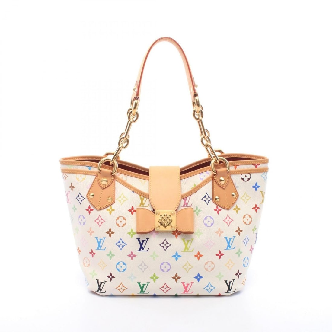 Louis Vuitton Annie MM Tote Bag Handbag, Coated Canvas and Leather, Monogram Multicolor, Women's,: --- Catalog ---Category: SizeSize (HxWxD): 19cm x 25cm x 17cm / 7.48'' x 9.84'' x 6.69''Category: DesignType: Handbag, Tote bagColor: Blanc, WhiteGender: WomenMaterial: Monogram Multicolore , PVC Cate