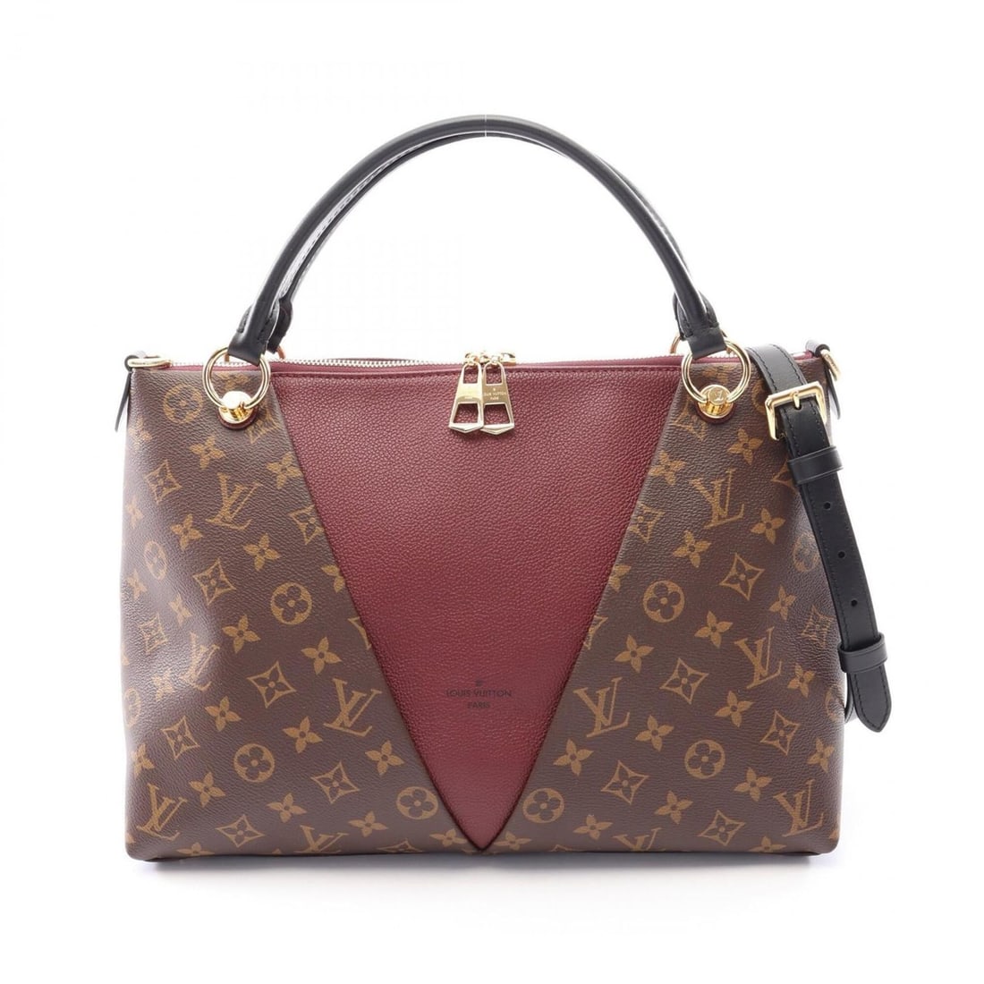 Louis Vuitton V Tote MM Monogram 2-Way Bag/Handbag, Coated Canvas and Leather, Women's, Brown,: --- Catalog ---Category: SizeSize (HxWxD): 24cm x 44cm x 16.5cm / 9.44'' x 17.32'' x 6.49''Category: DesignType: Handbag, Tote bagColor: Black, Bordeaux, BrownGender: WomenMaterial: PVC , Leather Cate