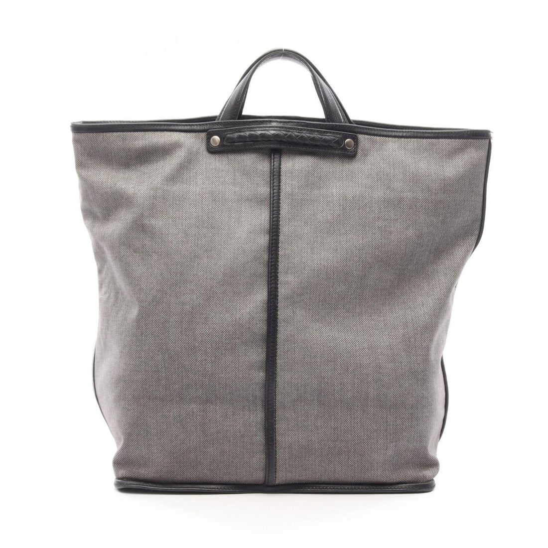 Bottega Veneta Intrecciato Handbag, Canvas and Leather, Men's Women's, Black/Gray, 145167: --- Catalog ---Category: SizeSize (HxWxD): 40cm x 35cm x 20cm / 15.74'' x 13.77'' x 7.87''Category: DesignType: HandbagColor: Black, GrayGender: Men,WomenMaterial: Canvas , Leather Category: GeneralMP