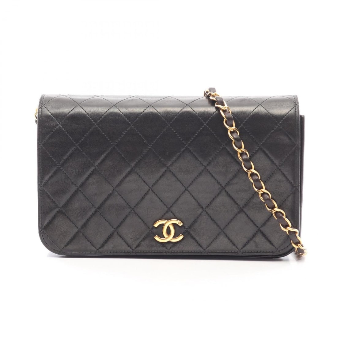 Chanel Matelassé Full Flap Shoulder Bag/Handbag, Lambskin Leather, Women's, Black (A03568): --- Catalog ---Category: SizeSize (HxWxD): 14cm x 23.5cm x 6cm / 5.51'' x 9.25'' x 2.36''Category: DesignType: Handbag, Shoulder bagColor: BlackGender: WomenMaterial: Leather Leather/Fur Type: Lambski