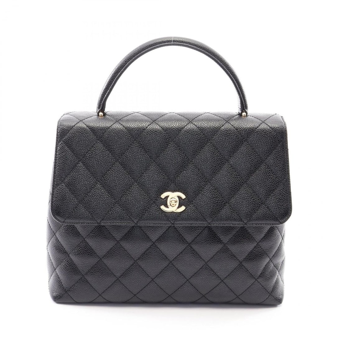 Chanel Matelassé Handbag, Caviar Leather (Grained Calfskin), Women's, Black, A12397: --- Catalog ---Category: SizeSize (HxWxD): 23cm x 29cm x 11cm / 9.05'' x 11.41'' x 4.33''Category: DesignType: HandbagColor: BlackGender: WomenMaterial: Grained Calfskin Category: GeneralMPN: A12397Br