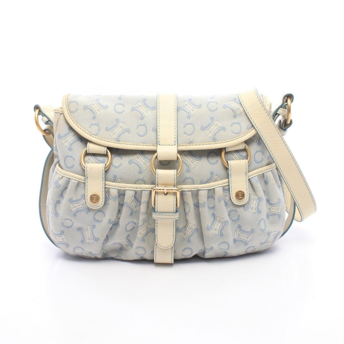 Celine Macadam Shoulder Bag/Handbag, Canvas/Leather, Women's, White/Blue: --- Catalog ---Category: SizeSize (HxWxD): 26cm x 30cm x 7cm / 10.23'' x 11.81'' x 2.75''Category: DesignType: Handbag, Shoulder bagColor: Blue, WhiteGender: WomenMaterial: Canvas , Leather Category: 