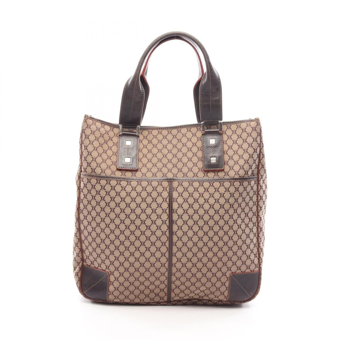 Celine Macadam Tote Bag Handbag Canvas Leather Women's Beige Brown: --- Catalog ---Category: SizeSize (HxWxD): 34cm x 31.5cm x 7.5cm / 13.38'' x 12.4'' x 2.95''Category: DesignType: Handbag, Tote bagColor: Beige, BrownGender: WomenMaterial: Canvas , Leather Category: 