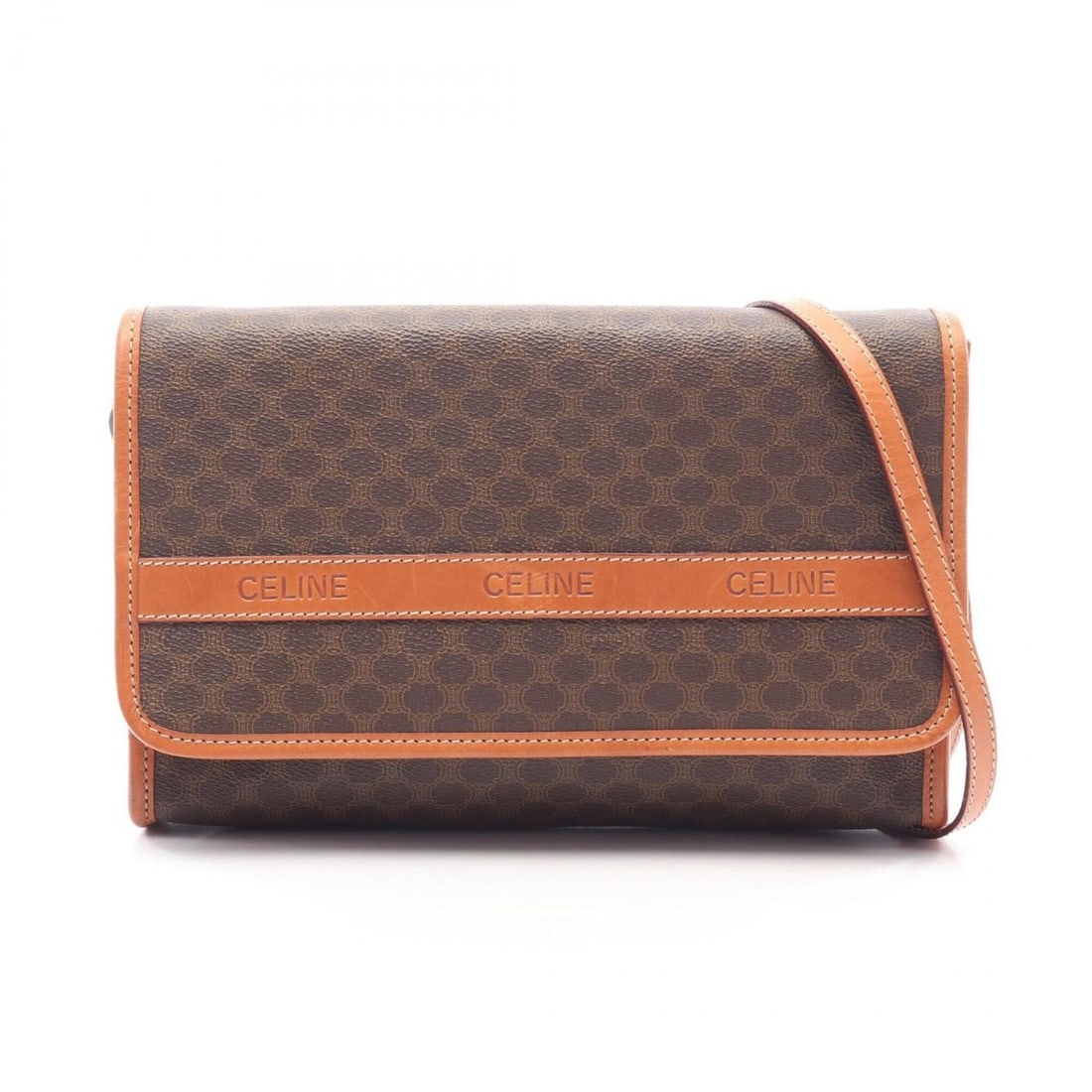 Celine Macadam Shoulder Bag/Handbag, Coated Canvas and Leather, Women's, Brown/Beige: --- Catalog ---Category: SizeSize (HxWxD): 18.5cm x 27cm x 5cm / 7.28'' x 10.62'' x 1.96''Category: DesignType: Handbag, Shoulder bagColor: Beige, BrownGender: WomenMaterial: Coated canvas , Leather C