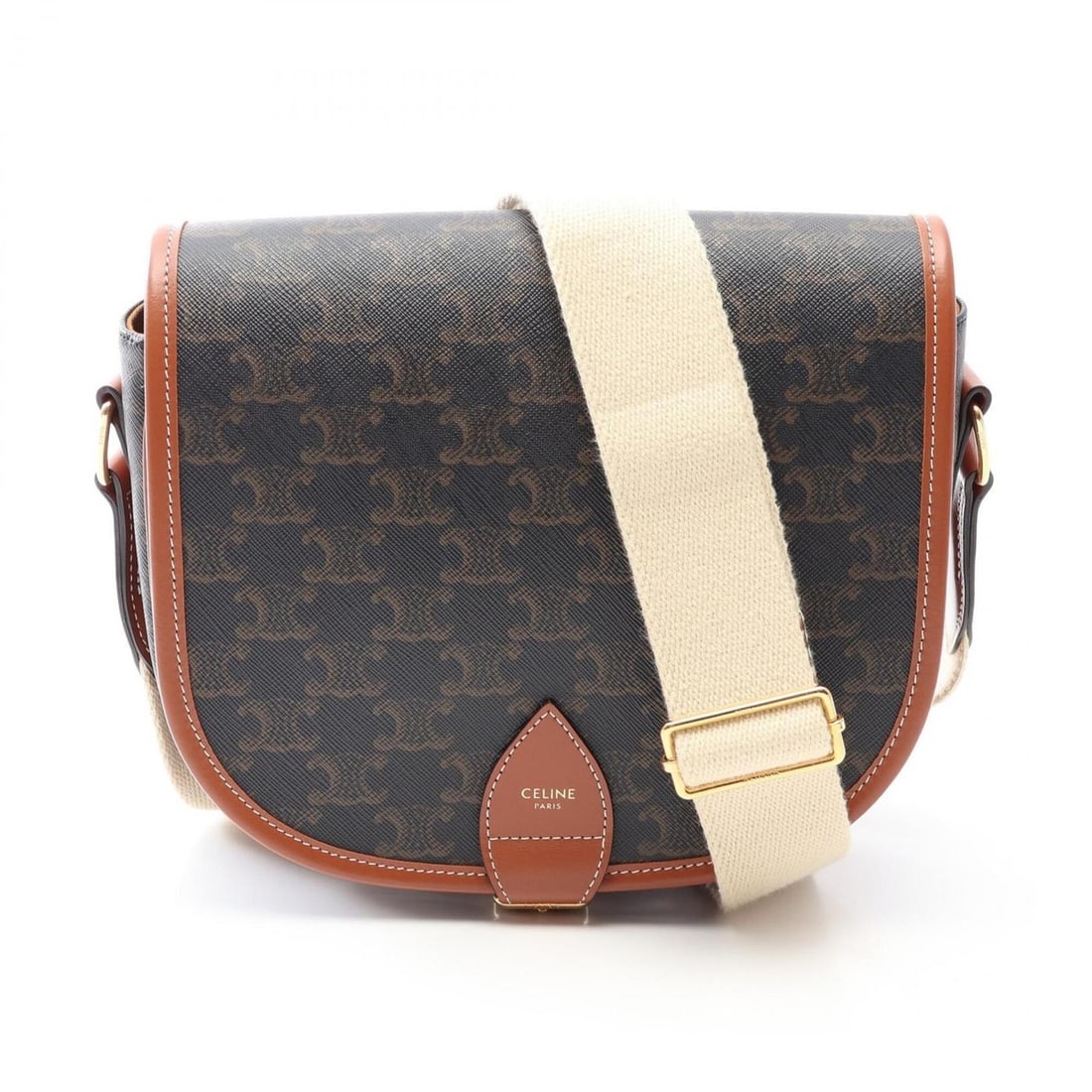 Celine Large Strap Folco Triomphe Shoulder Bag Handbag, Coated Canvas Leather, Women's, Black/Brown,: --- Catalog ---Category: SizeSize (HxWxD): 20cm x 22cm x 7cm / 7.87'' x 8.66'' x 2.75''Category: DesignType: Handbag, Shoulder bagColor: Black, BrownGender: WomenMaterial: Coated canvas , Leather Cate