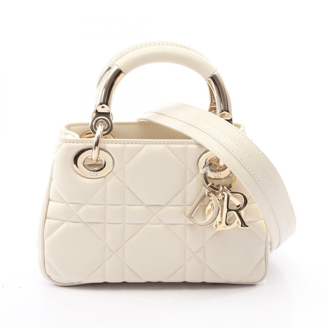 Christian Dior Dior Lady 95.22 Cannage Mini 2-Way Handbag, Leather, Women's, White: --- Catalog ---Category: SizeSize (HxWxD): 12cm x 19cm x 8cm / 4.72'' x 7.48'' x 3.14''Strap Length: 112cm - 124cm / 44.09'' - 48.81''Handle Length: 26cm / 10.23''Category: DesignType: HandbagColor: W