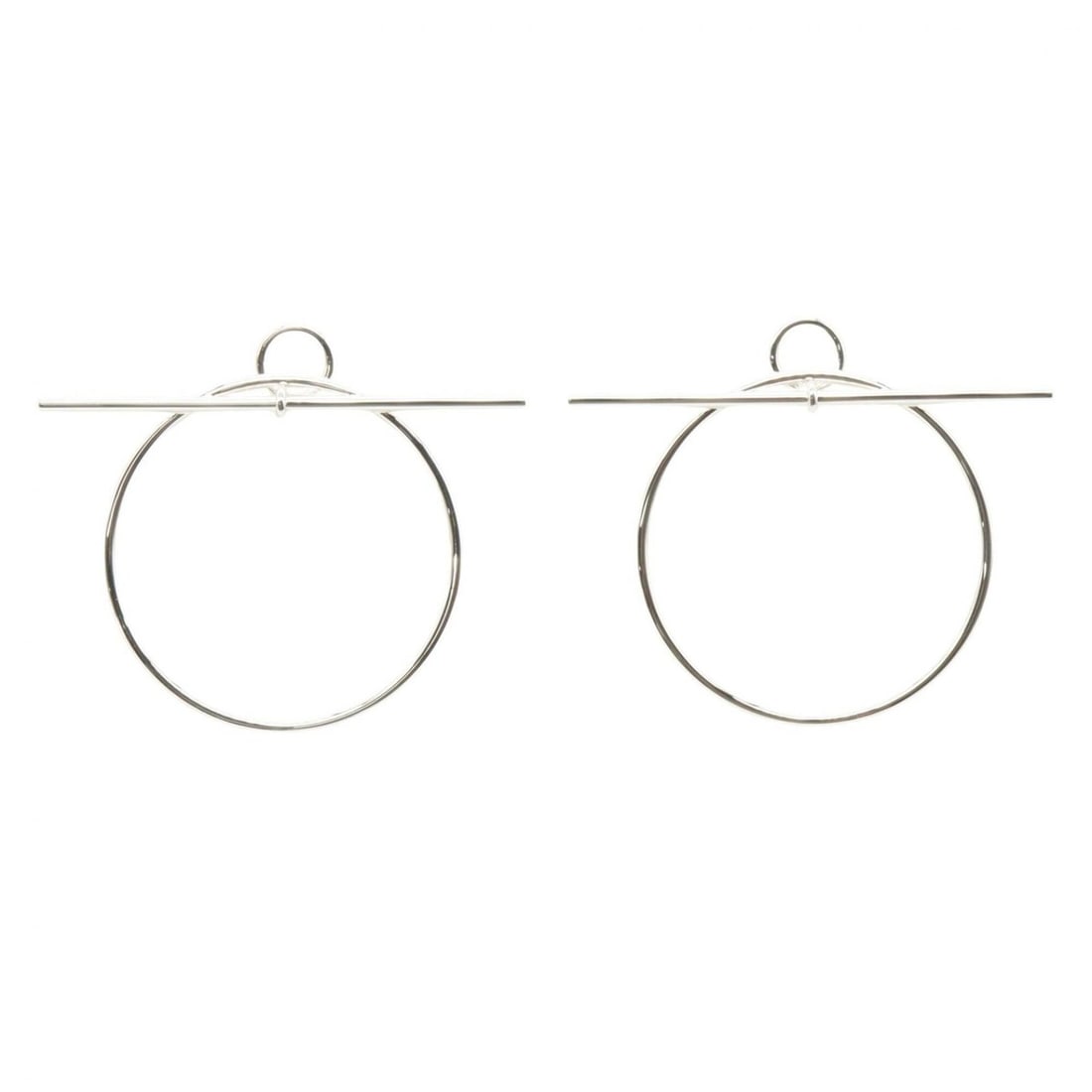 Hermes Loop Earrings, Sterling Silver 925, Women's Tone (1 of 11)