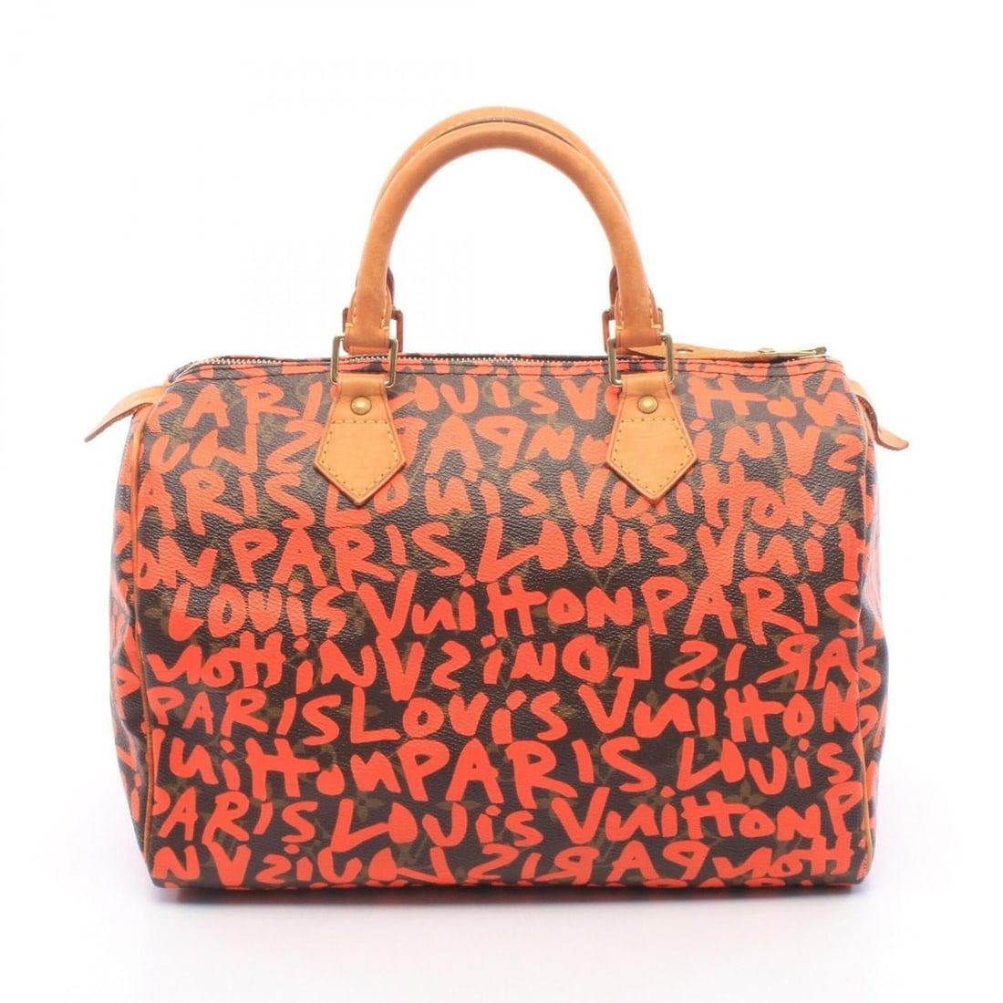 Louis Vuitton Speedy 30 Monogram Graffiti Orange Handbag, Coated Canvas Leather, Women's,: --- Catalog ---Category: SizeSize (HxWxD): 21cm x 31cm x 17.5cm / 8.26'' x 12.2'' x 6.88''Category: DesignType: HandbagColor: Brown, OrangeGender: WomenMaterial: Coated canvas , Leather Category: Gene