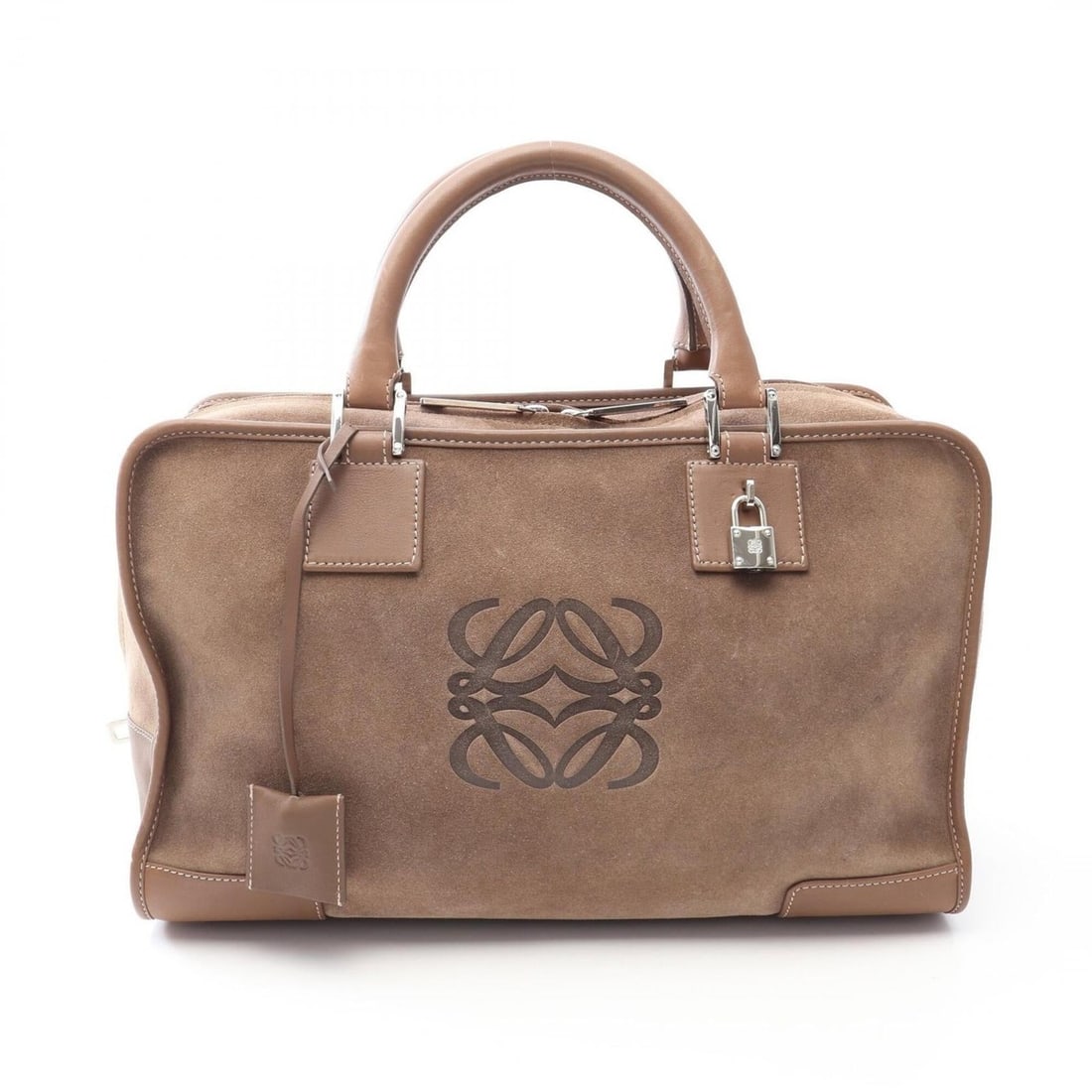 Loewe Amazona 36 Handbag, Suede Leather, Women's, Brown (1 of 13)