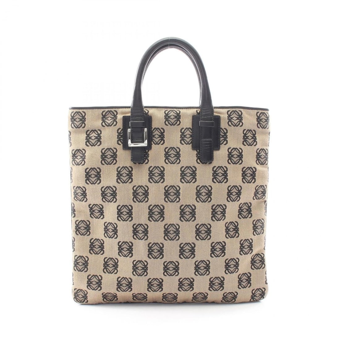 Loewe Anagram Tote Bag Handbag Canvas Leather Women's Beige/Black: --- Catalog ---Category: SizeSize (HxWxD): 34cm x 33cm x 1cm / 13.38'' x 12.99'' x 0.39''Category: DesignType: Handbag, Tote bagColor: Beige, BlackGender: WomenMaterial: Canvas , Leather Category: Gen