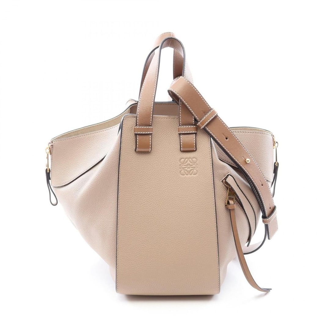 Loewe Hammock Small 2-Way Handbag, Leather, Women's, Beige/Brown (1 of 12)