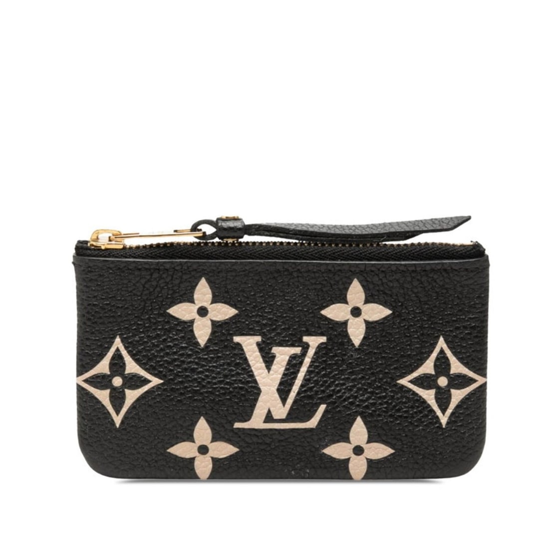 Louis Vuitton Bicolor Monogram Empreinte Pochette Clé Wallet/Coin Purse M80885 Noir Black Leather: --- Catalog ---Category: SizeSize (HxWxD): 6.5cm x 11.5cm x 1cm / 2.55'' x 4.52'' x 0.39''Category: DesignType: Coin purse/coin caseColor: Black, NoirGender: WomenMaterial: Leather Category: GeneralBr