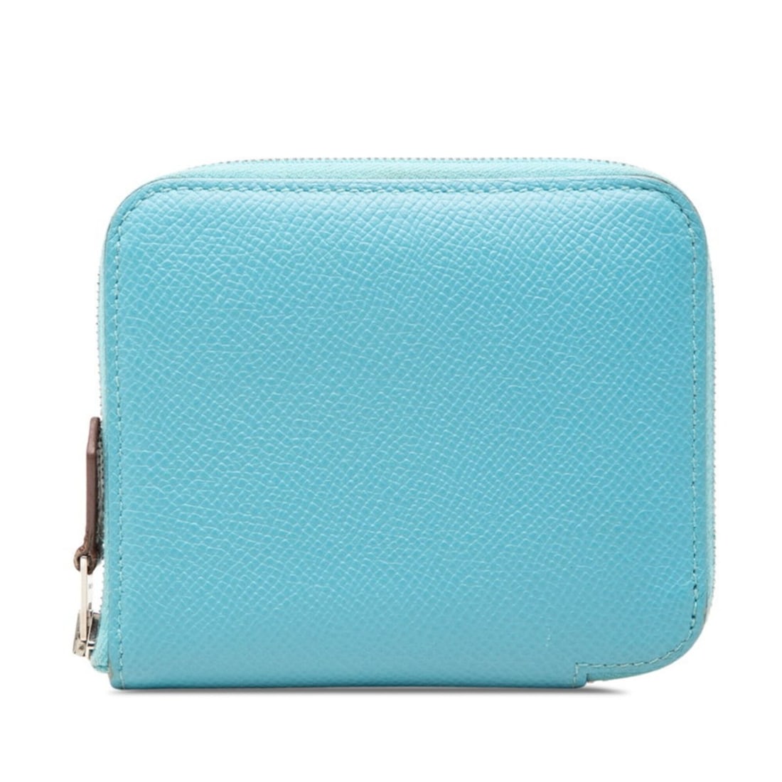 Hermes Azap Compact Silk In Round Zipper Wallet, D Stamp, Blue Veau Epsom Leather, Women's. (1 of 9)