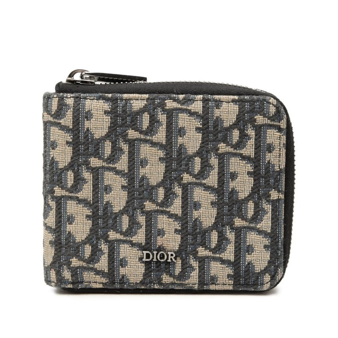 Christian Dior Dior Oblique Round Zip Wallet, Bi-fold Beige/Navy Canvas, Women's.: --- Catalog ---Category: SizeSize (HxWxD): 9.5cm x 11.5cm x 2cm / 3.74'' x 4.52'' x 0.78''Category: DesignType: Wallet (bi-fold)Color: Beige, NavyGender: WomenMaterial: Canvas Category: GeneralBrand: 