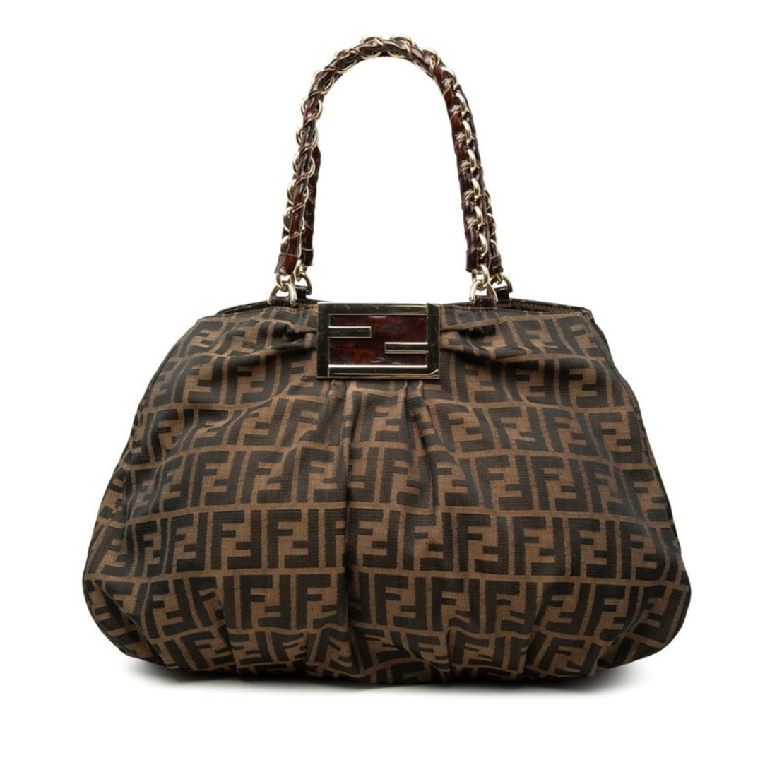 Fendi Zucca Chain Tote Bag Shoulder 8BR616 Brown Canvas Leather Women's FENDI: --- Catalog ---Category: SizeSize (HxWxD): 34cm x 44cm x 13.5cm / 13.38'' x 17.32'' x 5.31''Category: DesignType: Shoulder bag, Tote bagColor: BrownGender: WomenMaterial: Canvas , Leather Category: Ge