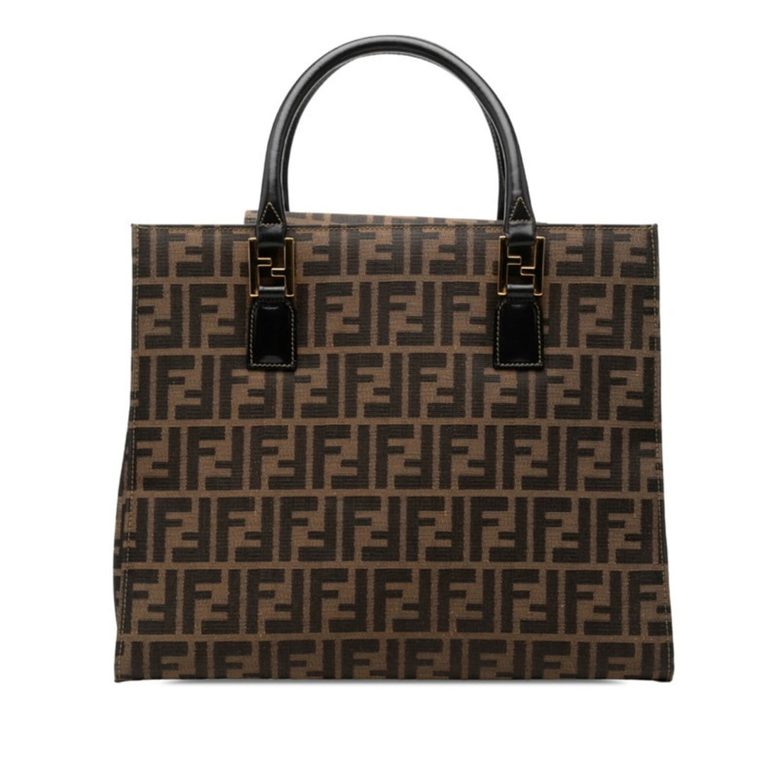 Fendi Zucca Tote Bag 15095 Brown Black Canvas Leather Women's FENDI: --- Catalog ---Category: SizeSize (HxWxD): 29cm x 35cm x 13cm / 11.41'' x 13.77'' x 5.11''Category: DesignType: Tote bagColor: Black, BrownGender: WomenMaterial: Canvas , Leather Category: GeneralBran