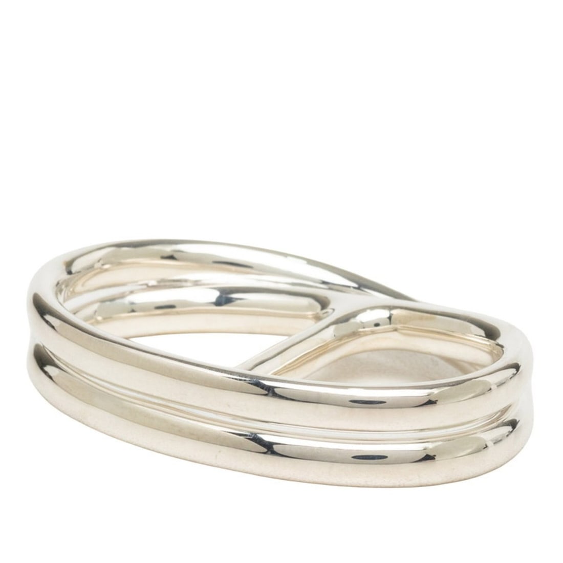 Hermes Chaine d'Ancre Punk Double Ring GM Ring, Size #54, SV925 Silver, Women's HERMES (1 of 14)