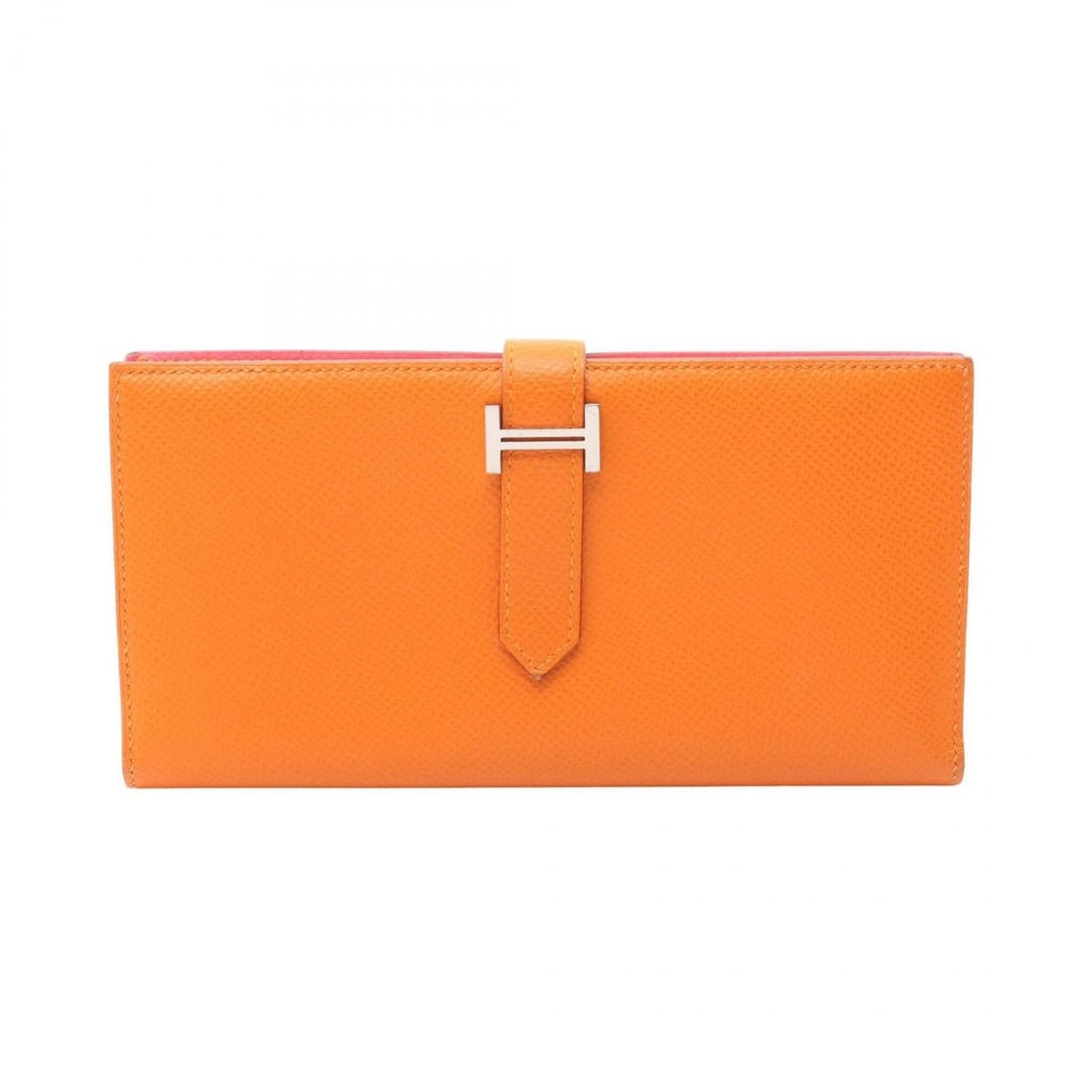 Hermes Bearn Soufflet Verso Apricot Rose Azalee Bi-fold Long Wallet, Veau Epsom Leather, Women's,: --- Catalog ---Category: SizeSize (HxWxD): 9cm x 17.5cm x 2cm / 3.54'' x 6.88'' x 0.78''Category: DesignType: Long wallet (bi-fold)Color: Orange, PinkGender: WomenMaterial: Epsom leather Category: Gen
