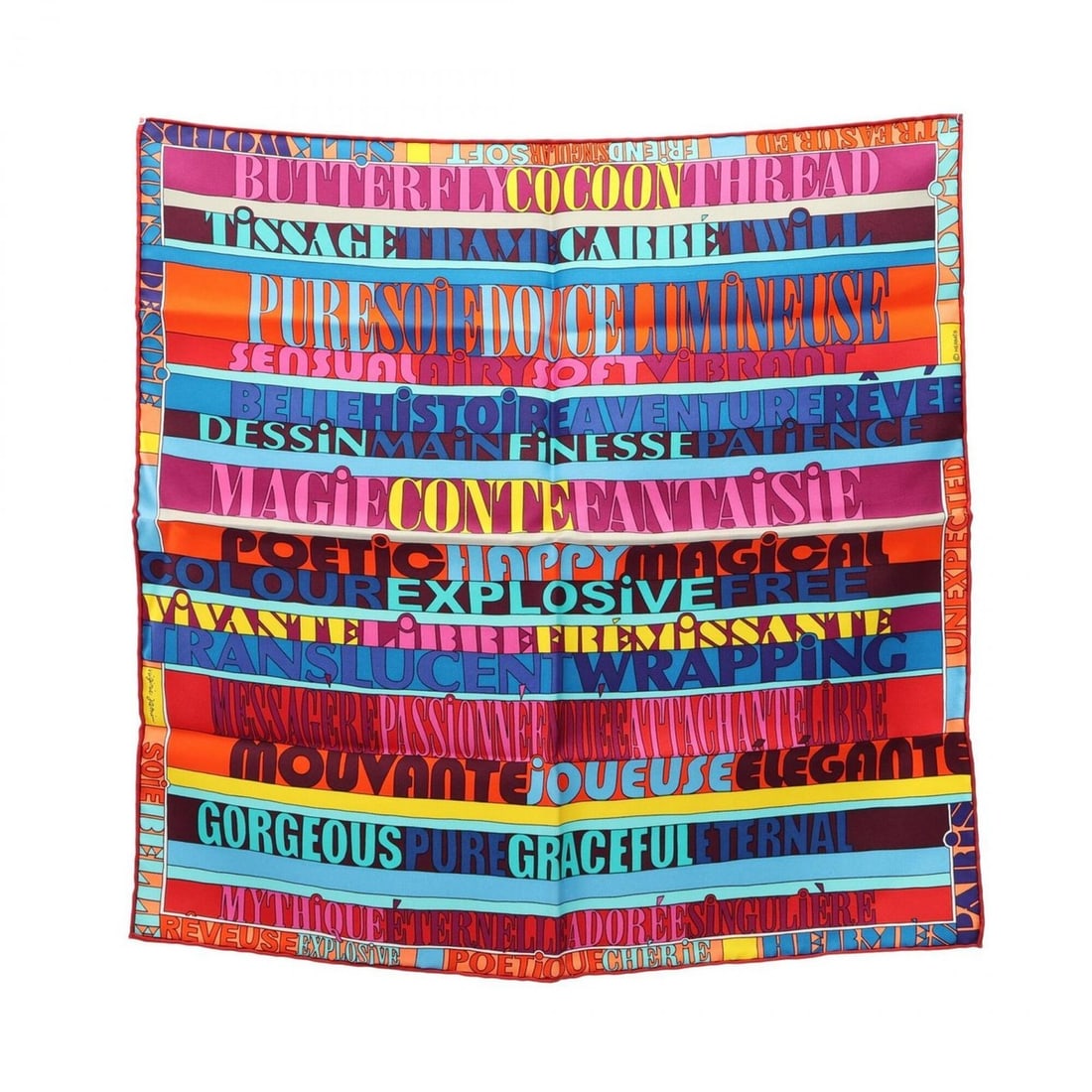 Hermes Petit Carré 40 Mots de Soie Scarf Muffler Silk Women's Multicolor: --- Catalog ---Category: SizeSize (LxW): 41cm x 41cm / 16.14'' x 16.14''Category: DesignType: ScarfColor: Multi-colorGender: WomenMaterial: Silk Category: GeneralBrand: Hermes--- Item List ---Section: