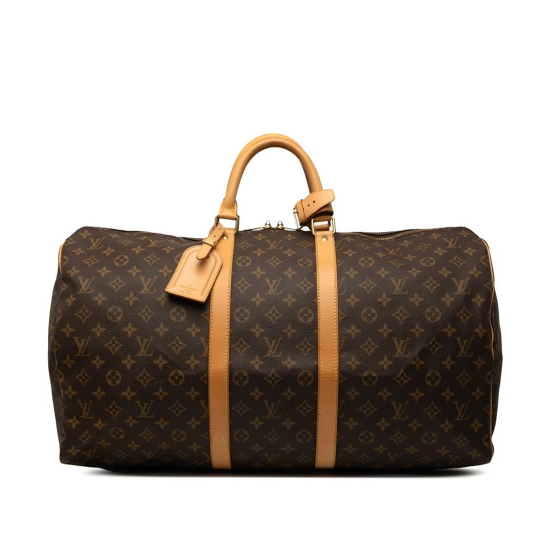 Louis Vuitton Monogram Keepall 55 Boston Bag Travel M41424 Brown Leather Women's LOUIS VUITTON (1 of 10)