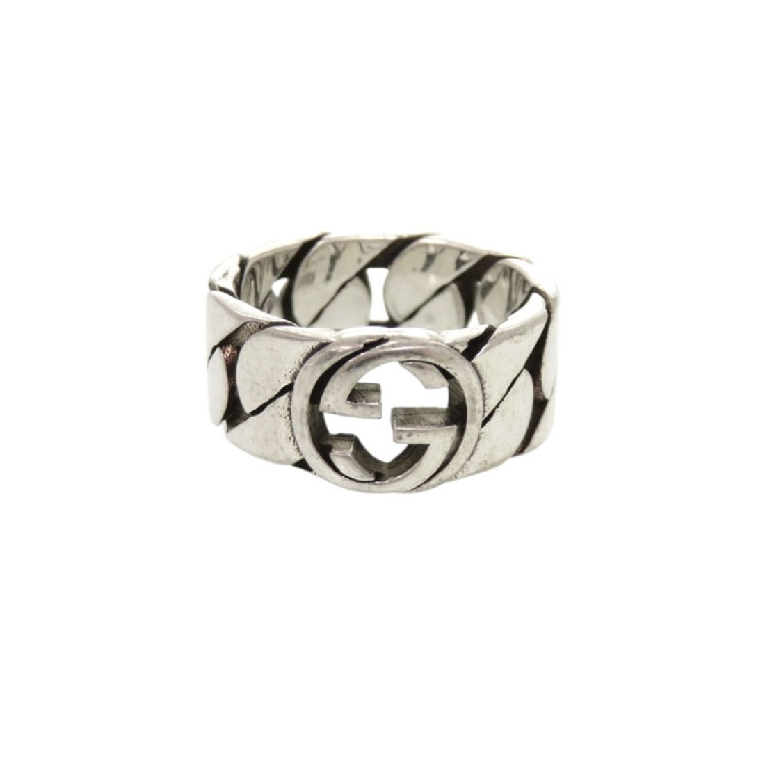 Gucci Interlocking G Sterling Silver 925 #10 Ring 0362GUCCI: --- Catalog ---Category: SizeJP Size: 10US Size: 5.5Category: DesignType: Band ringColor: SilverGender: WomenMaterial: Silver 925Category: GeneralBrand: GucciCountry of Origin: Italy--- Item List ---S