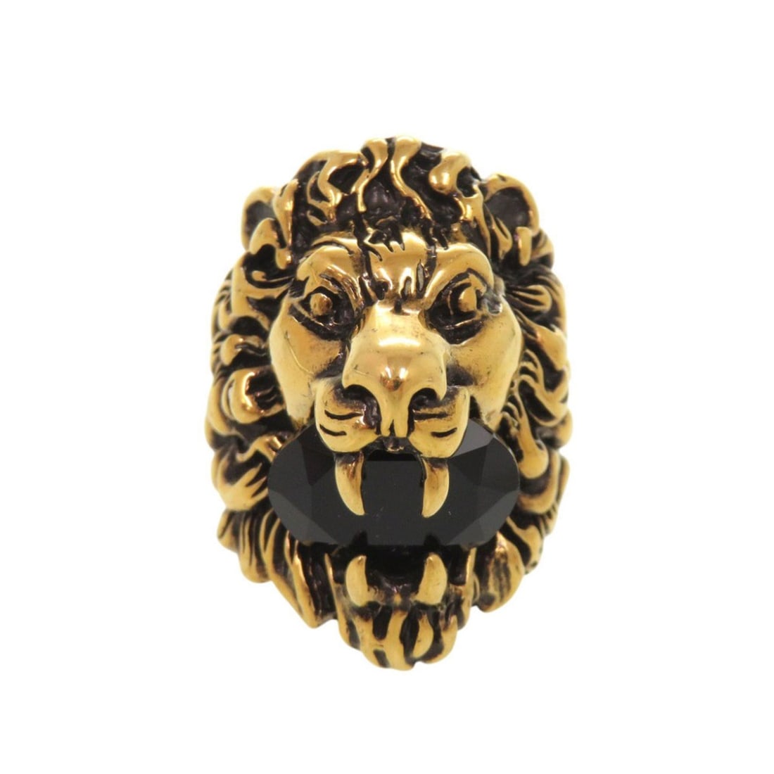 Gucci Lion Head Metal Stone #13 Gold Ring 0362GUCCI: --- Catalog ---Category: SizeJP Size: 13US Size: 6.5Category: DesignType: Band ringColor: GoldGender: Men,WomenMaterial: MetalCategory: GeneralBrand: GucciCountry of Origin: Italy--- Item List ---Sect