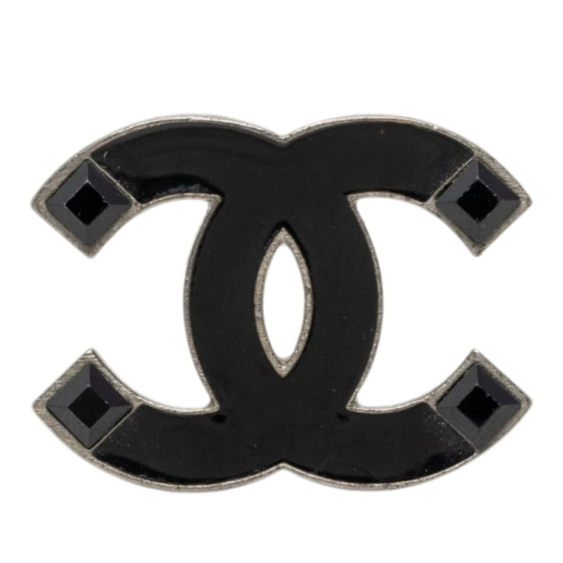 Chanel Coco Mark Brooch, Silver, Black Metal, Women's CHANEL: --- Catalog ---Category: SizeSize (HxWxD): 24.3cm x 32.2cm / 9.56'' x 12.67''Category: DesignType: BroochColor: BlackGender: WomenMaterial: MetalCategory: GeneralBrand: Chanel--- Item List ---Section: