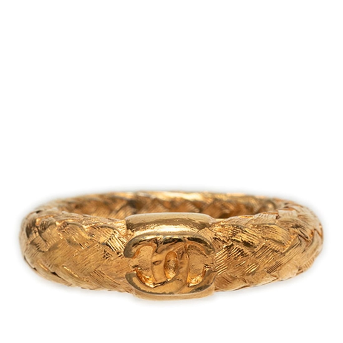 Chanel Coco Mark Chain Motif Ring, Gold Plated, Women's Ring (00A) (1 of 17)