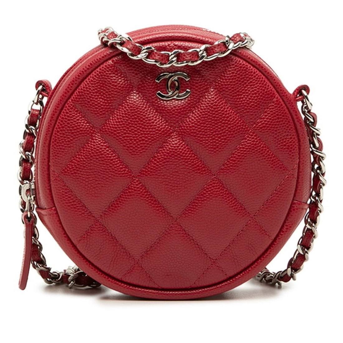 Chanel Matelassé Coco Mark Crossbody Chain Shoulder Bag, Red Caviar Leather, Women's CHANEL: --- Catalog ---Category: SizeSize (HxWxD): 12cm x 12cm x 4cm / 4.72'' x 4.72'' x 1.57''Category: DesignType: Shoulder bagColor: Red colorGender: WomenMaterial: Grained Calfskin Category: GeneralBrand: