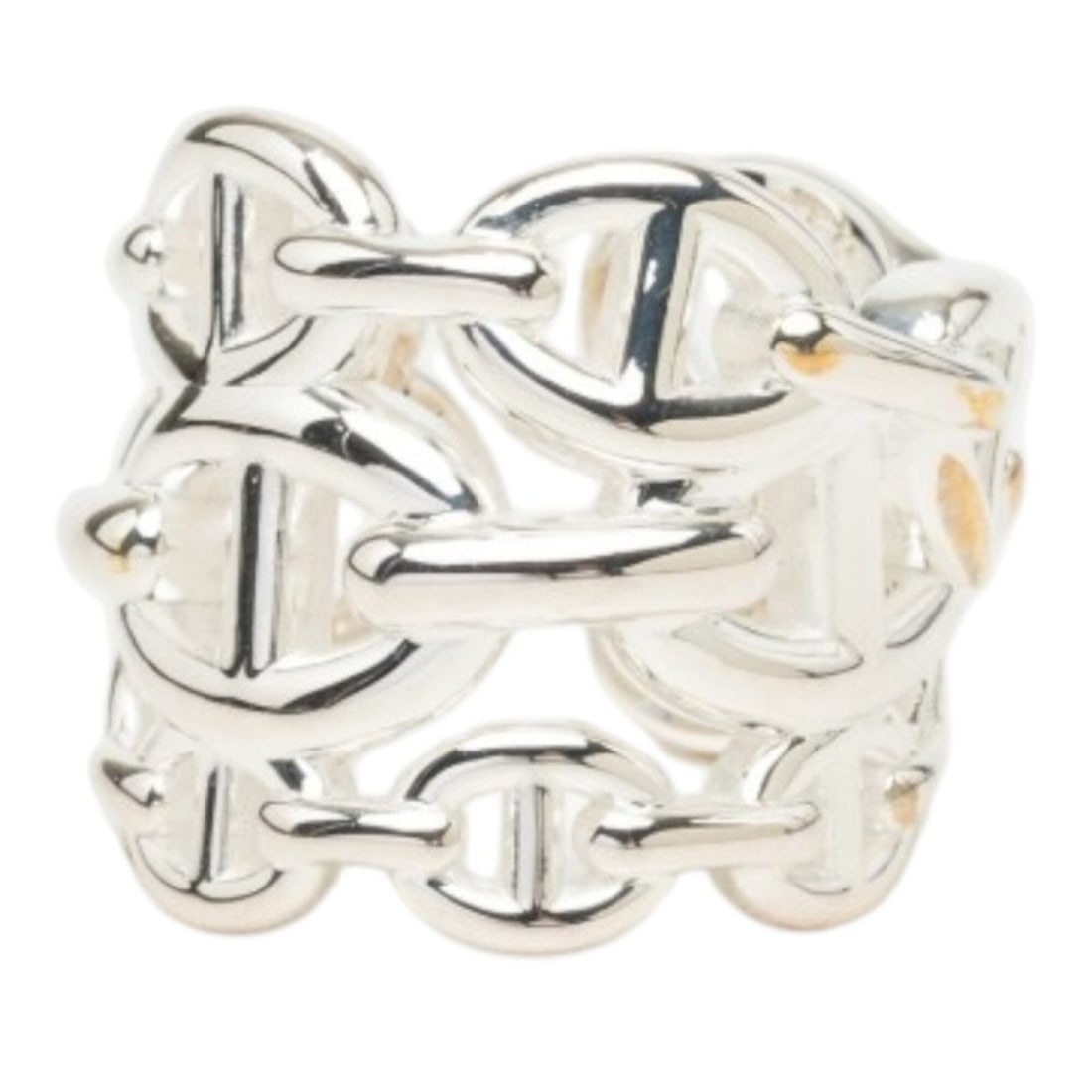 Hermes Chaine d'Ancre Enchainée GM Ring, Size #49, SV925 Silver, Women's. (1 of 13)
