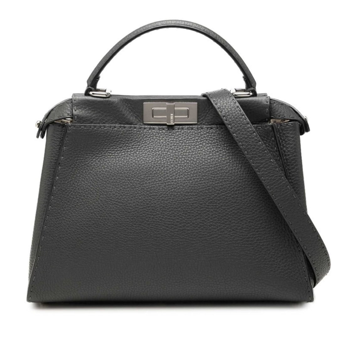 Fendi Selleria Peekaboo Medium Handbag Shoulder Bag 2WAY 8NB290 Gray Leather Women's FENDI (1 of 10)