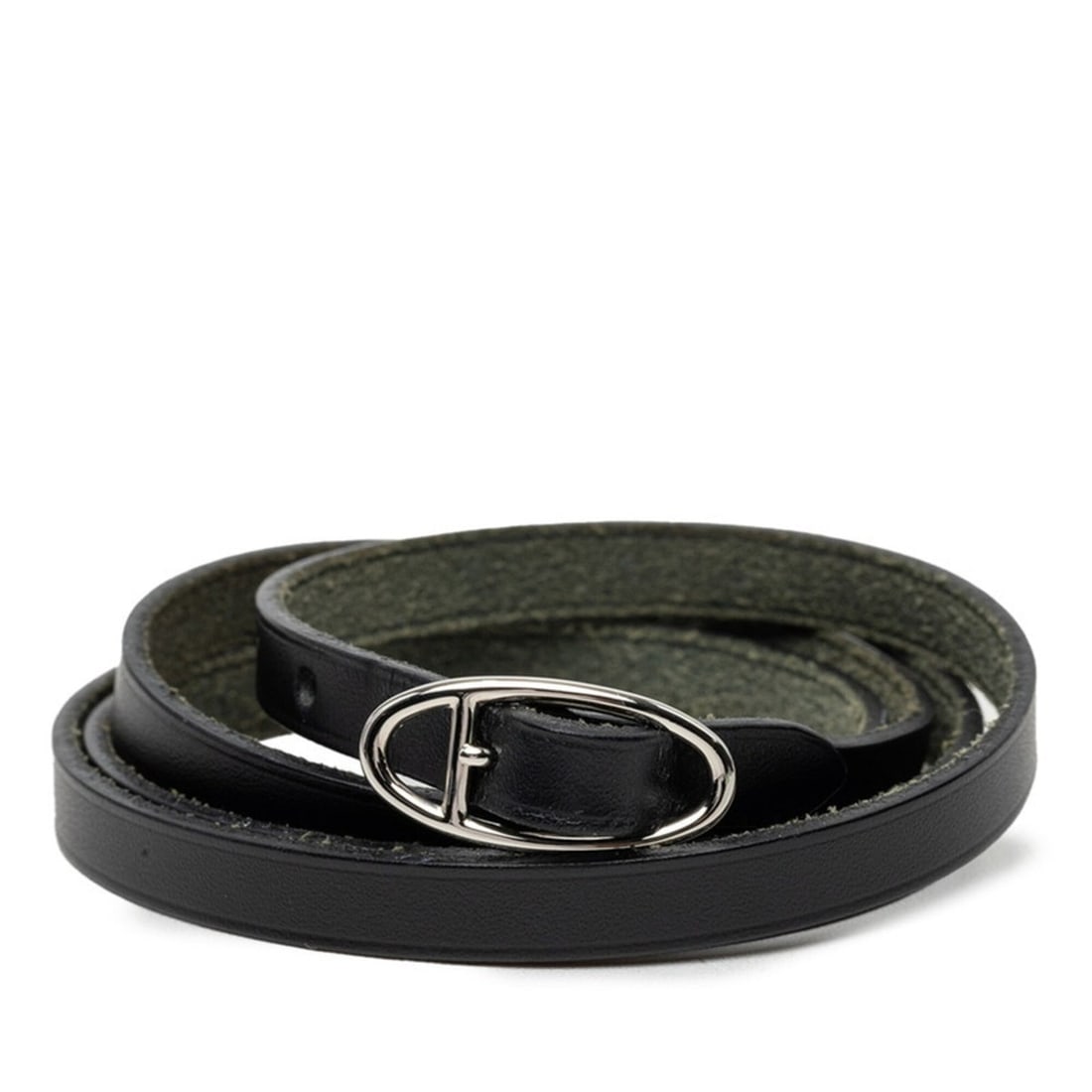 Hermes Oval Buckle Bracelet L Black Leather Metal Women's HERMES: --- Catalog ---Category: SizeLength: 18.5cm / 7.28''Category: DesignType: Charm braceletColor: BlackGender: WomenMaterial: Leather, MetalColor Grade: LCategory: GeneralBrand: Hermes--- Item List ---Se