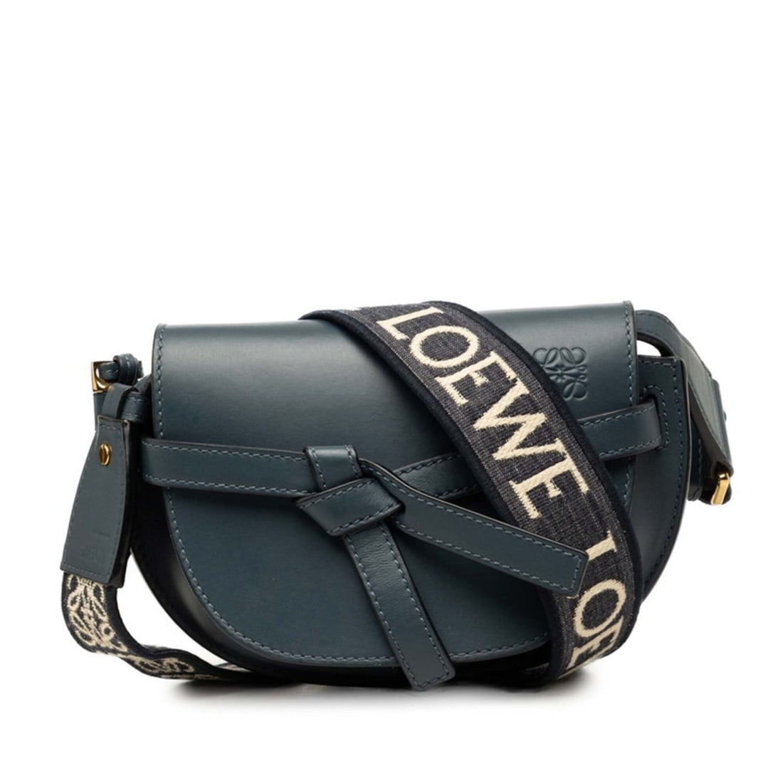 Loewe Anagram Gate Dual Mini Crossbody Shoulder Bag, Navy Leather, Women's: --- Catalog ---Category: SizeSize (HxWxD): 14cm x 20cm x 9cm / 5.51'' x 7.87'' x 3.54''Category: DesignType: Shoulder bagColor: NavyGender: WomenMaterial: Leather Category: GeneralBrand: Loewe--- Item