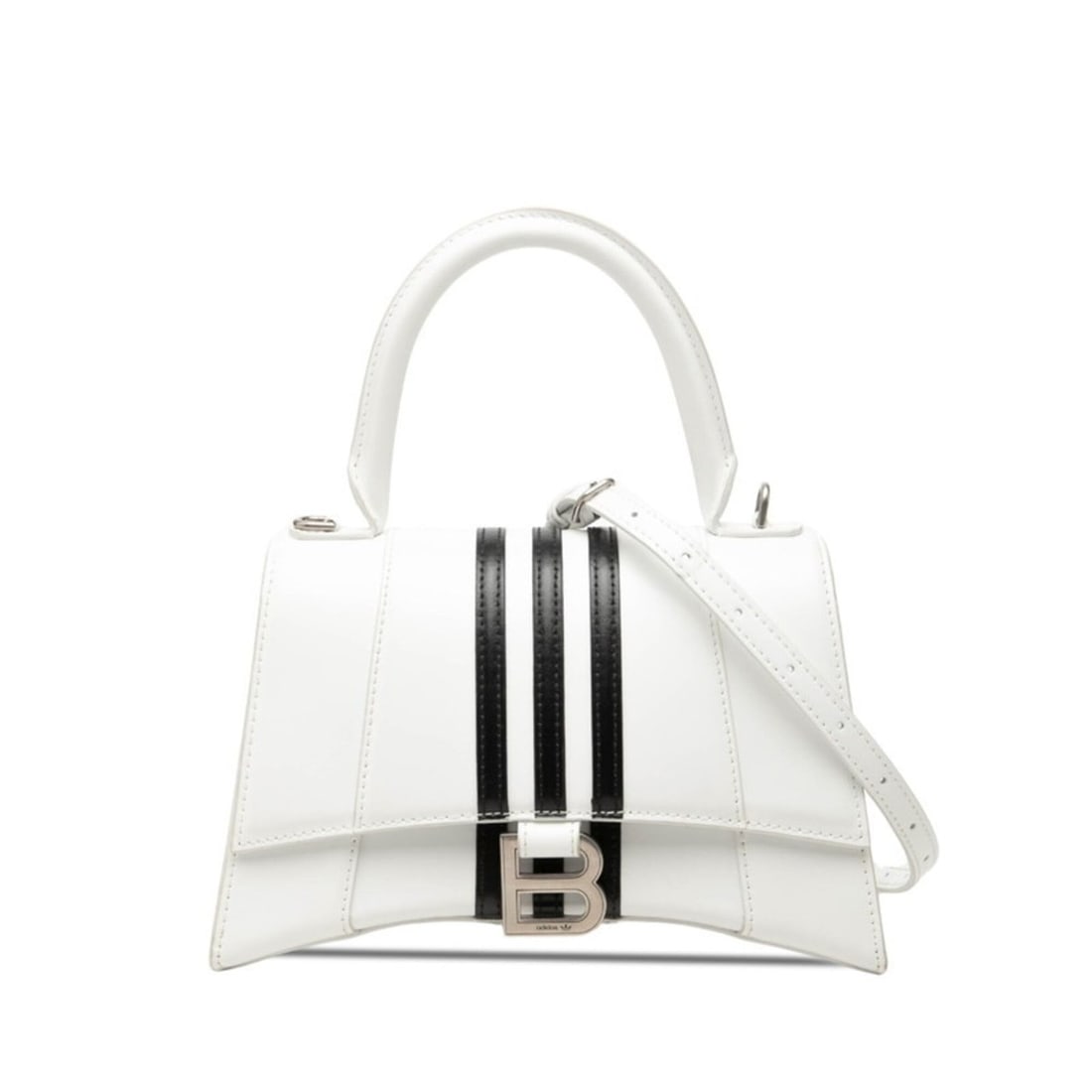 Balenciaga x adidas Hourglass Small Handbag Shoulder Bag 2WAY 593546 White Black Leather Women's: --- Catalog ---Category: SizeSize (HxWxD): 14.5cm x 22.5cm x 10cm / 5.7'' x 8.85'' x 3.93''Category: DesignType: Handbag, Shoulder bagColor: Black, WhiteGender: WomenMaterial: Leather Category: Genera