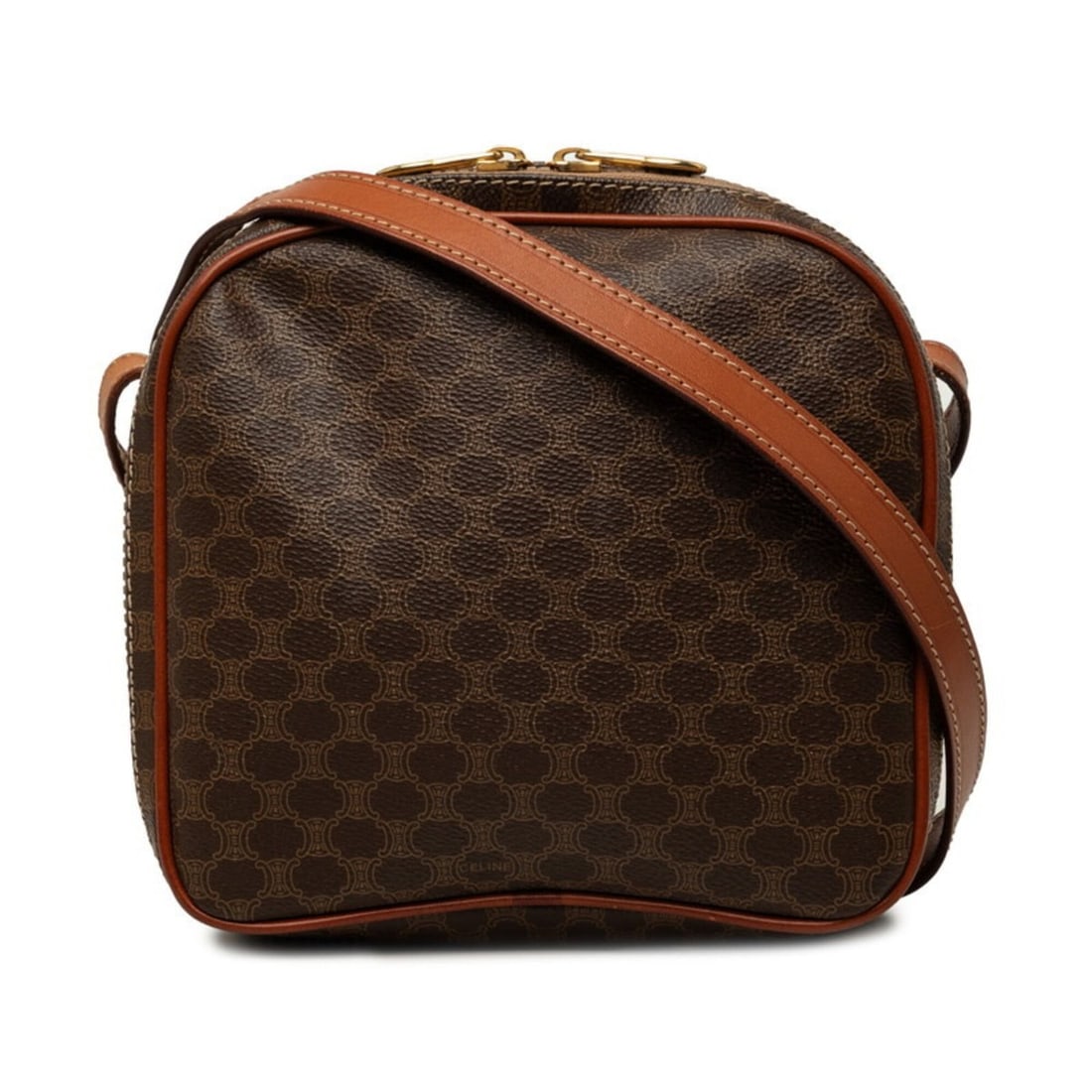 Celine Macadam Crossbody Shoulder Bag, Brown Leather, Women's CELINE: --- Catalog ---Category: SizeSize (HxWxD): 17.5cm x 18cm x 7cm / 6.88'' x 7.08'' x 2.75''Category: DesignType: Shoulder bagColor: BrownGender: WomenMaterial: PVC , Leather Category: GeneralBrand: Celi