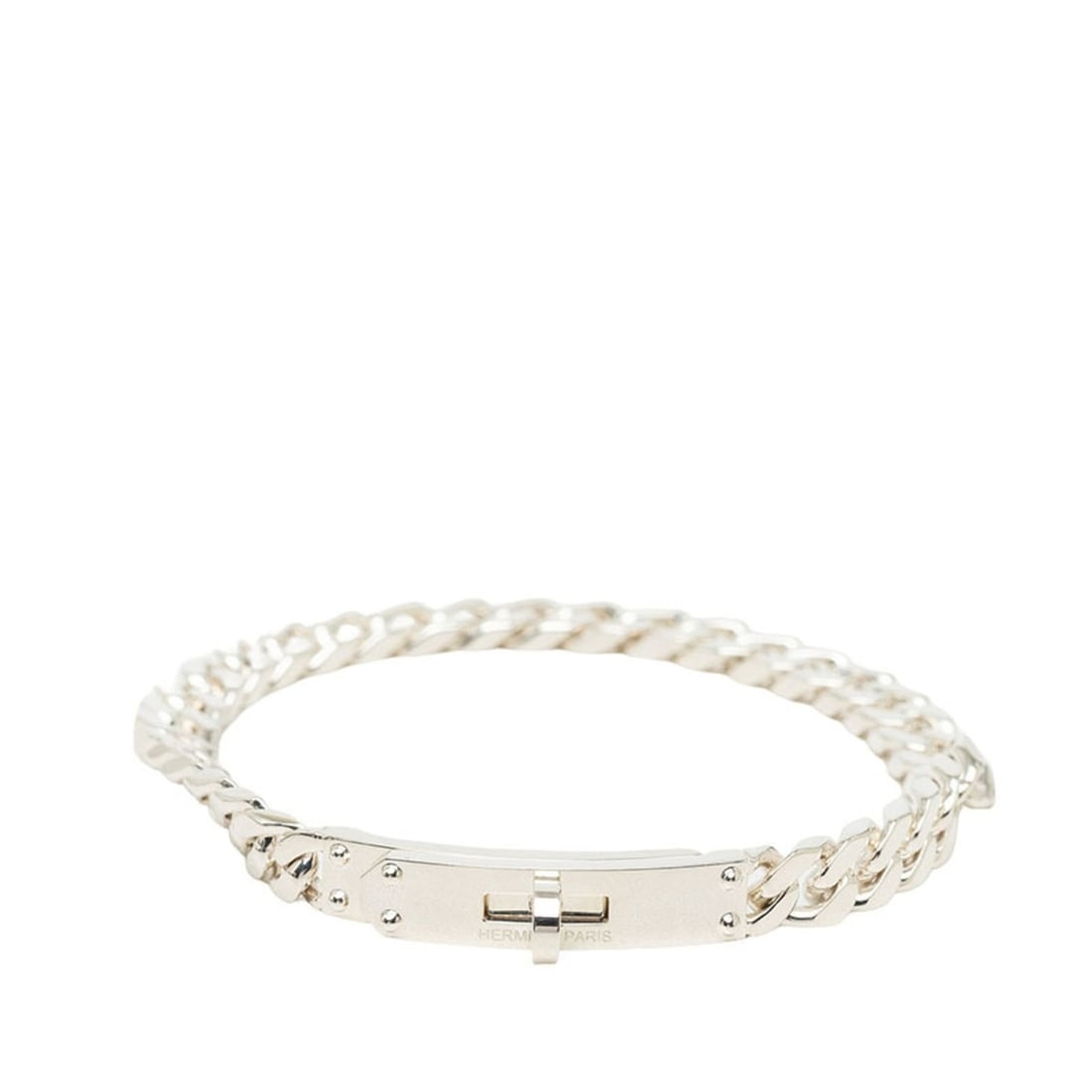 Hermes Kelly Gourmet TPM Bracelet #XL SV925 Silver Women's HERMES: --- Catalog ---Category: SizeLength: 17.5cm / 6.88''Category: DesignType: Charm braceletGender: WomenMaterial: Silver 925Category: GeneralBrand: Hermes--- Item List ---Section: ConditionRanking: Rank 