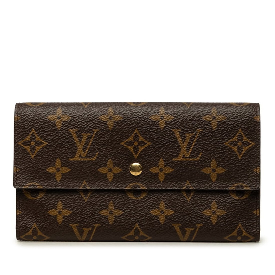 Louis Vuitton Monogram Portefeuille Tresor International Long Wallet M61215 Brown Leather Women's: --- Catalog ---Category: SizeSize (HxWxD): 11cm x 19cm x 2cm / 4.33'' x 7.48'' x 0.78''Category: DesignType: Long wallet (bi-fold)Color: BrownGender: WomenMaterial: PVC , Leather Category: GeneralMPN: