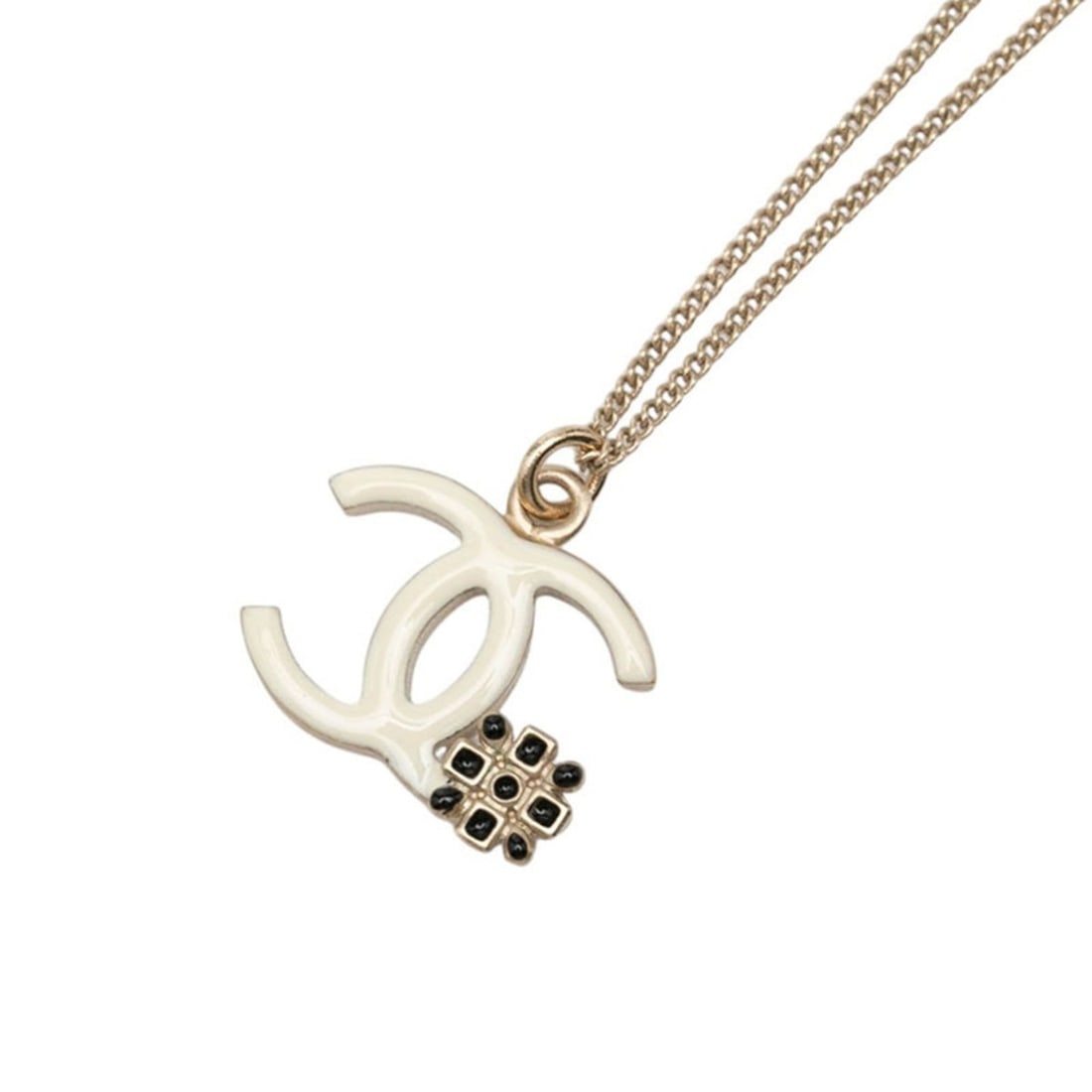 Chanel Coco Mark Chain Pendant Necklace, 08A Stamp, Silver, White Metal, Women's, CHANEL: --- Catalog ---Category: SizePendant Size: 20mm x 18.7mm / 0.78'' x 0.73''Neck Circumference: 42.5 cm / 16.73''Category: DesignColor: Silver, WhiteGender: WomenMaterial: MetalPendant Type: PendantNeck