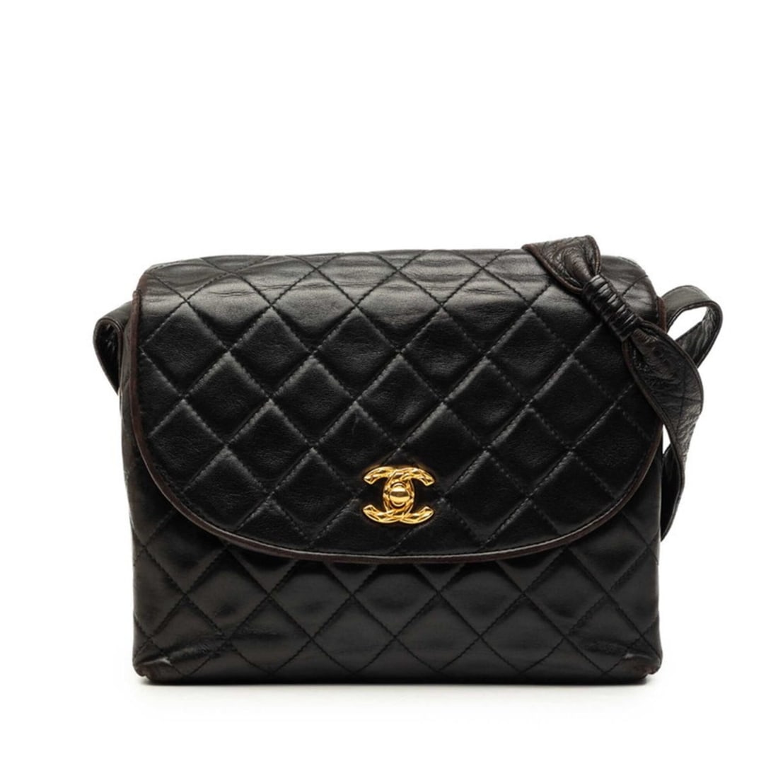 Chanel Matelassé Coco Mark Crossbody Shoulder Bag, Black with Gold Hardware, Lambskin, Women's: --- Catalog ---Category: SizeStrap Drop: 50cm / 19.68''Size (HxWxD): 19cm x 22cm x 7.5cm / 7.48'' x 8.66'' x 2.95''Category: DesignType: Shoulder bagColor: BlackGender: WomenClosure: Turn lockMaterial