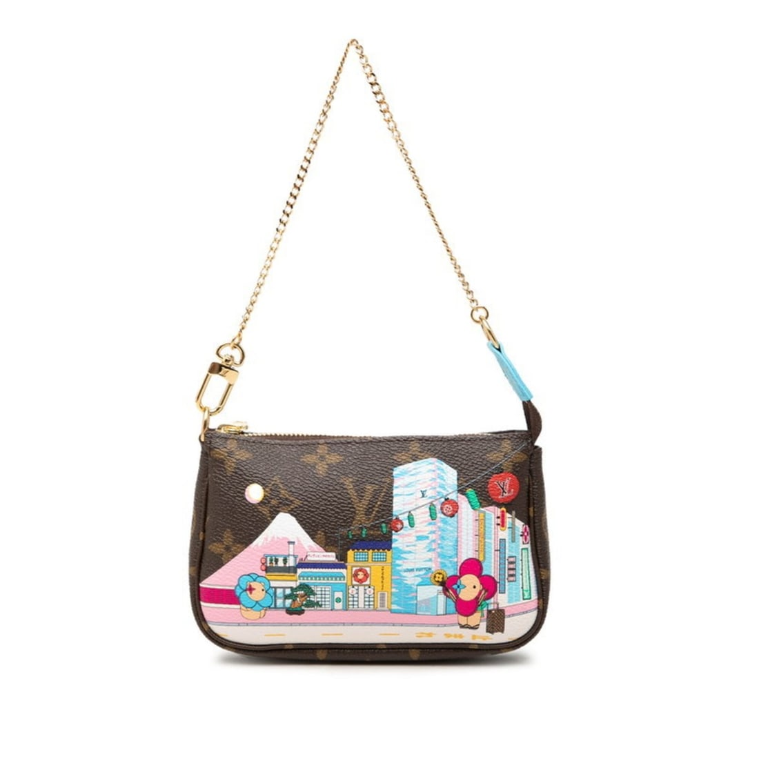 Louis Vuitton Monogram Vivienne Mini Pochette Accessoires Handbag Pouch M81637 Blue Brown Multicolor: --- Catalog ---Category: SizeSize (HxWxD): 9.5cm x 14.5cm x 3.5cm / 3.74'' x 5.7'' x 1.37''Category: DesignType: Handbag, Pochette, PouchColor: Blue, Brown, Multi-colorGender: WomenMaterial: PVC , Lea