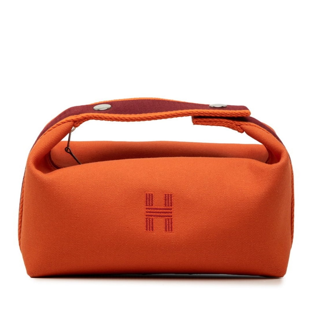 Hermes Bride à Black PM Handbag, Pouch, Orange, Red, Cotton, Women's HERMES (1 of 10)