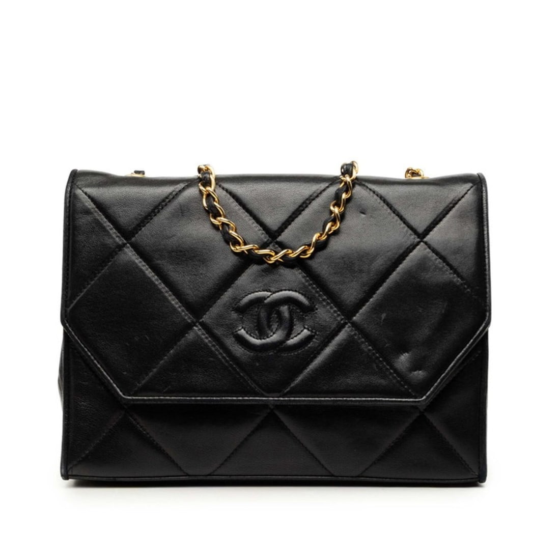 Chanel Matelassé Coco Mark Chain Shoulder Bag, Black Lambskin, Women's CHANEL: --- Catalog ---Category: SizeSize (HxWxD): 17cm x 23cm x 6.5cm / 6.69'' x 9.05'' x 2.55''Category: DesignType: Shoulder bagColor: BlackGender: WomenMaterial: Leather Category: GeneralBrand: Chanel--- 