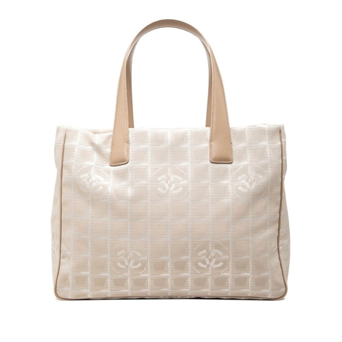 Chanel Coco Mark New Travel Line Tote MM Bag Handbag Beige Nylon Leather Women's CHANEL: --- Catalog ---Category: SizeSize (HxWxD): 27cm x 35cm x 14.5cm / 10.62'' x 13.77'' x 5.7''Category: DesignType: Handbag, Tote bagColor: BeigeGender: WomenMaterial: Nylon , Leather Category: GeneralBr