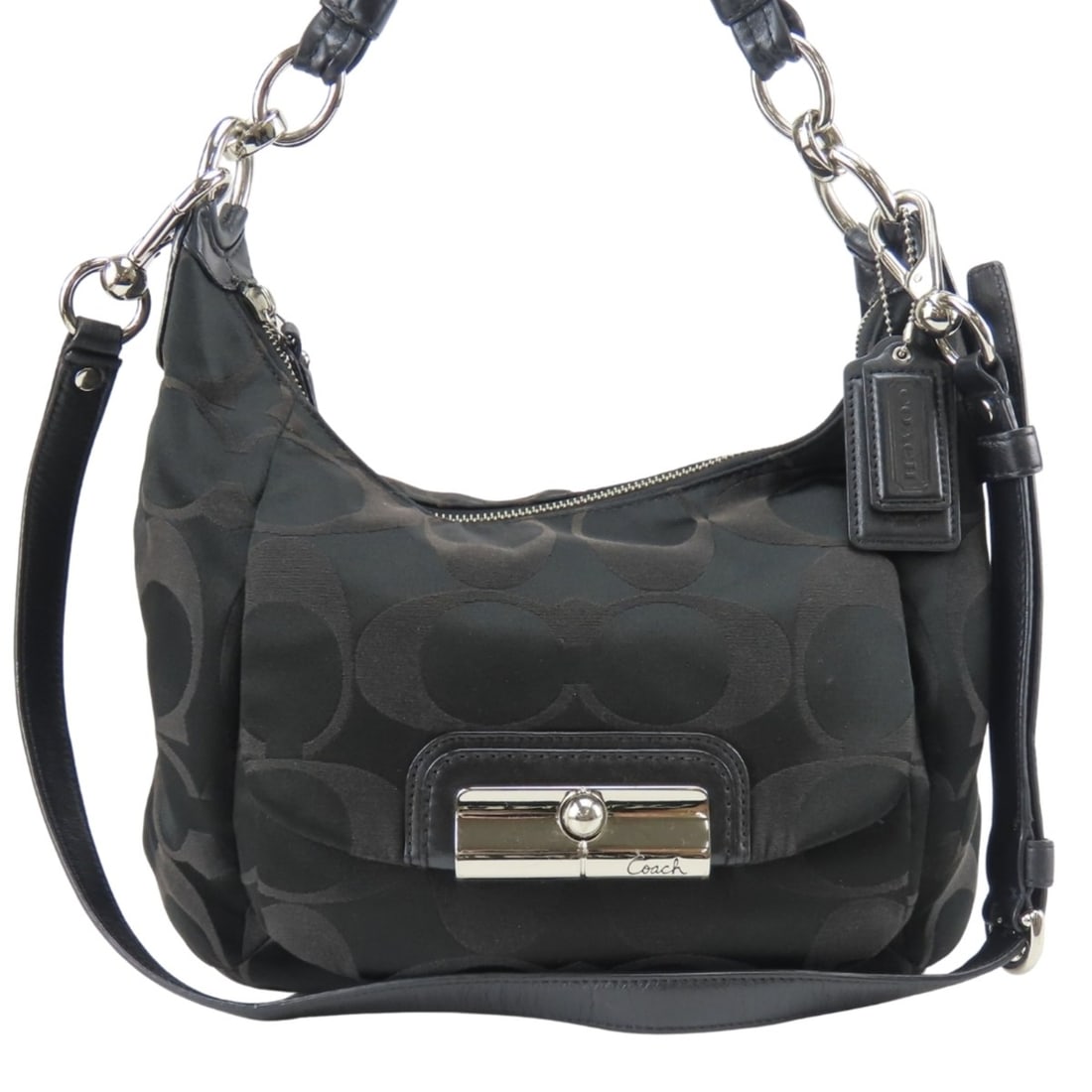 Coach Signature Shoulder Bag 16805 Leather Satin Canvas Black Crossbody One-Shoulder for Women COACH (1 of 20)