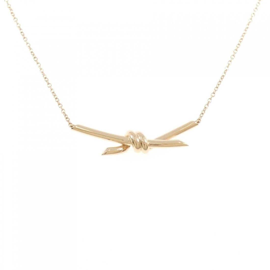 Tiffany Knot Necklace: --- Catalog ---Category: SizePendant Size: 9.9mm x 39mm / 0.38'' x 1.53''Neck Circumference: 38 cm - 43 cm / 14.96'' - 16.92''Category: DesignGender: WomenMaterial: Pink gold (18K)Pendant Type: